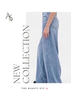 H&M Light Blue Wide-Leg Jeans Size 8